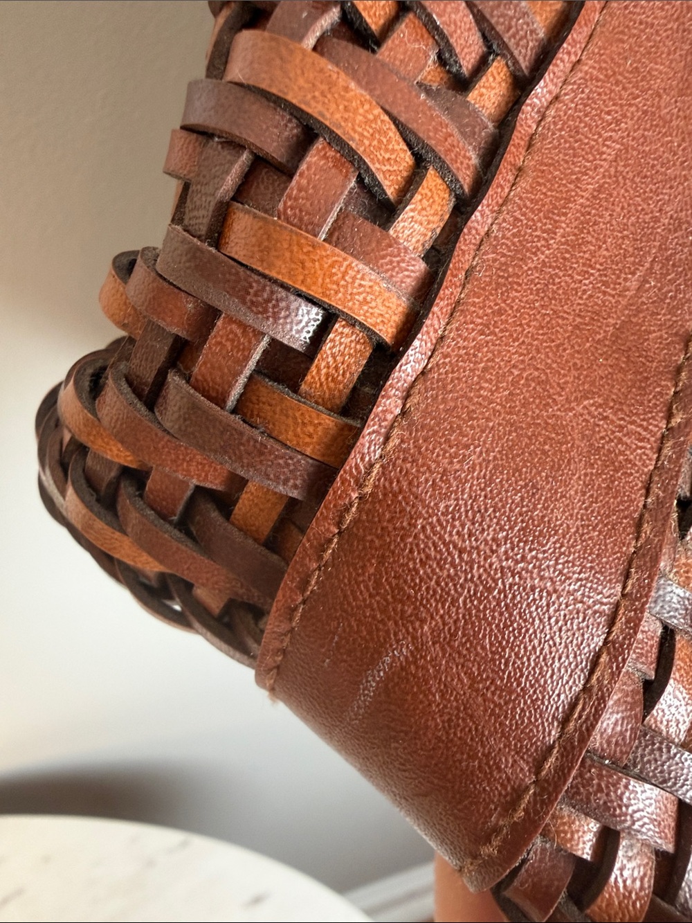 Vintage Boho Woven Brown Bag with Braided Strap - Picture 10 of 16